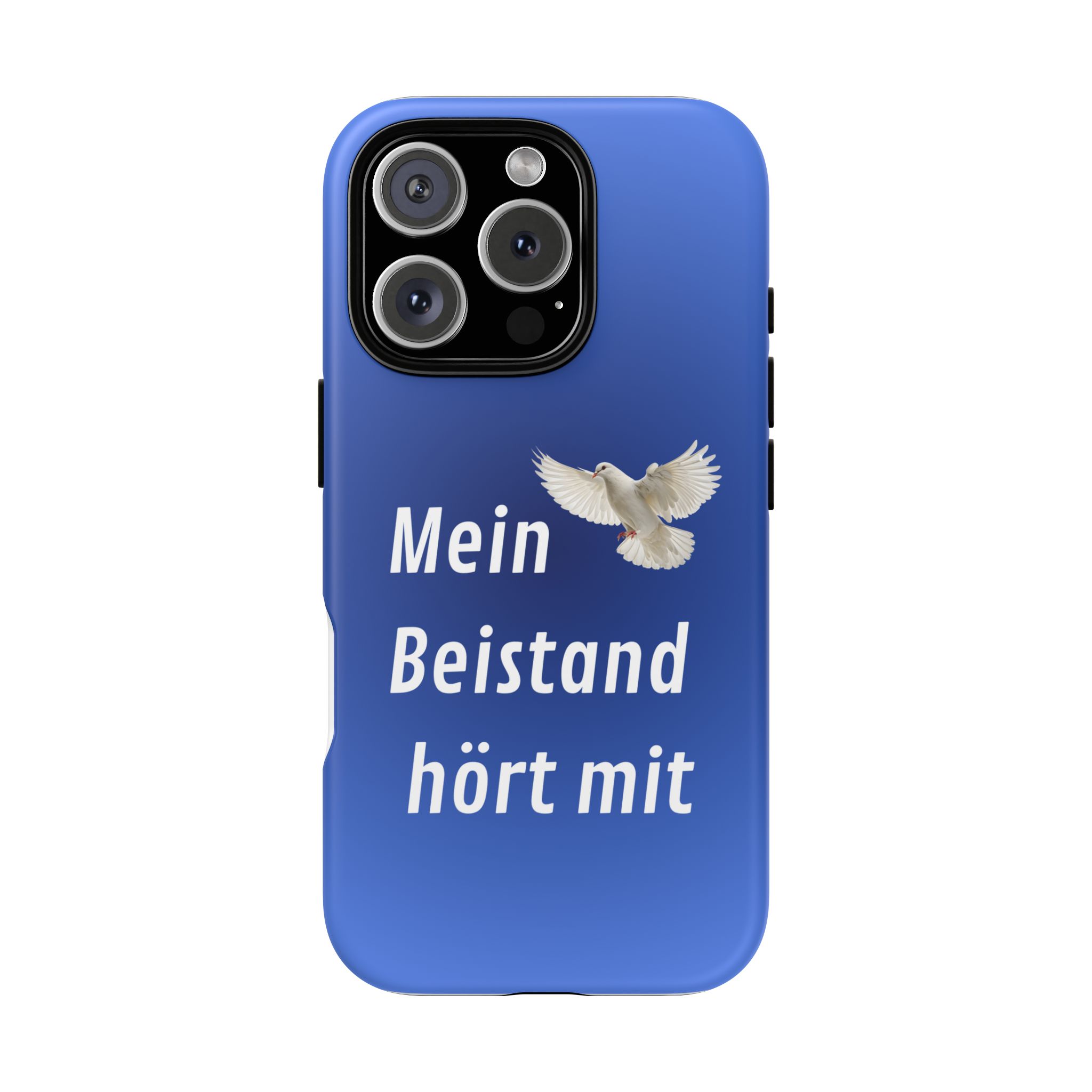 "Mein Beistand hört mit" blau